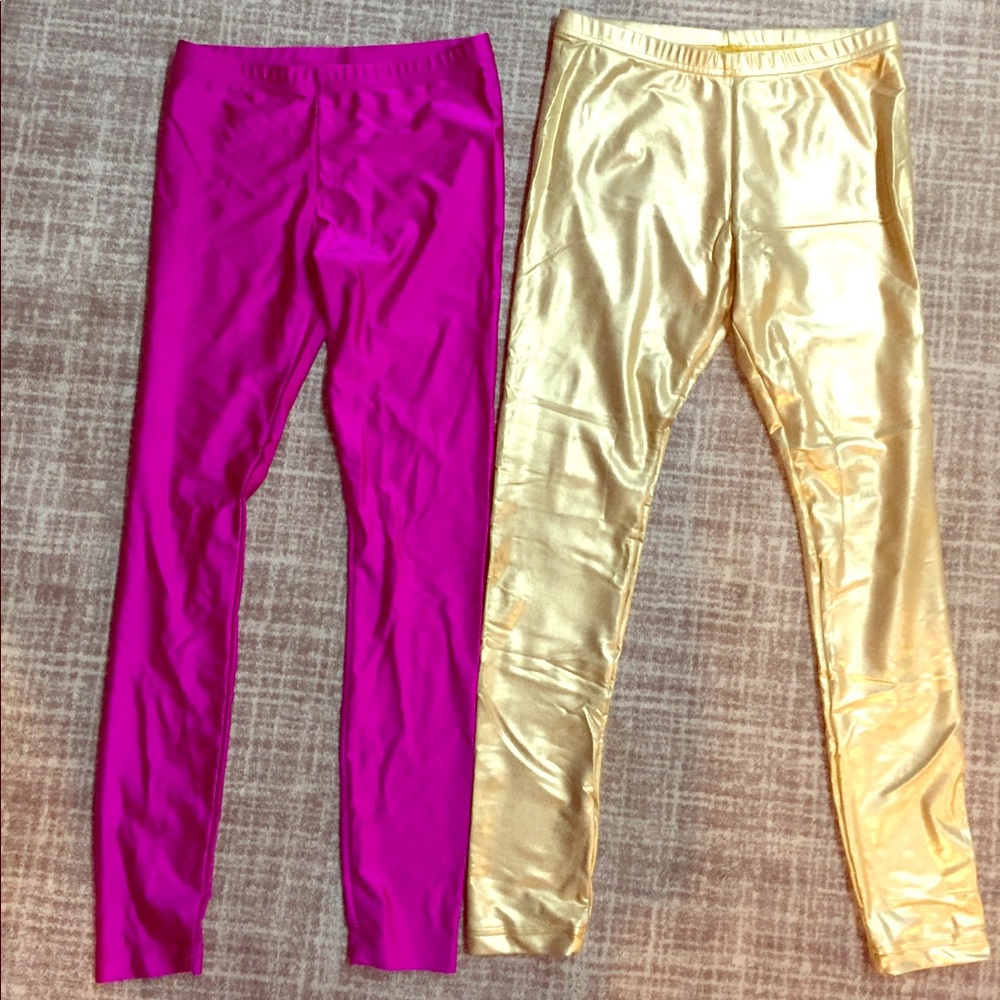 Fuchsia and gold American Apparel stretch pants